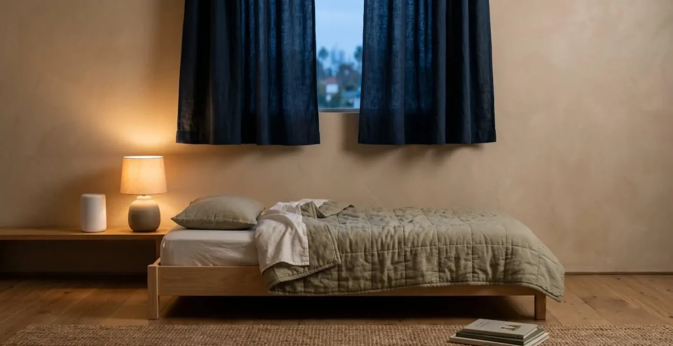 Serene toddler bedroom with blackout curtains and soft ambient lighting for optimal sleep