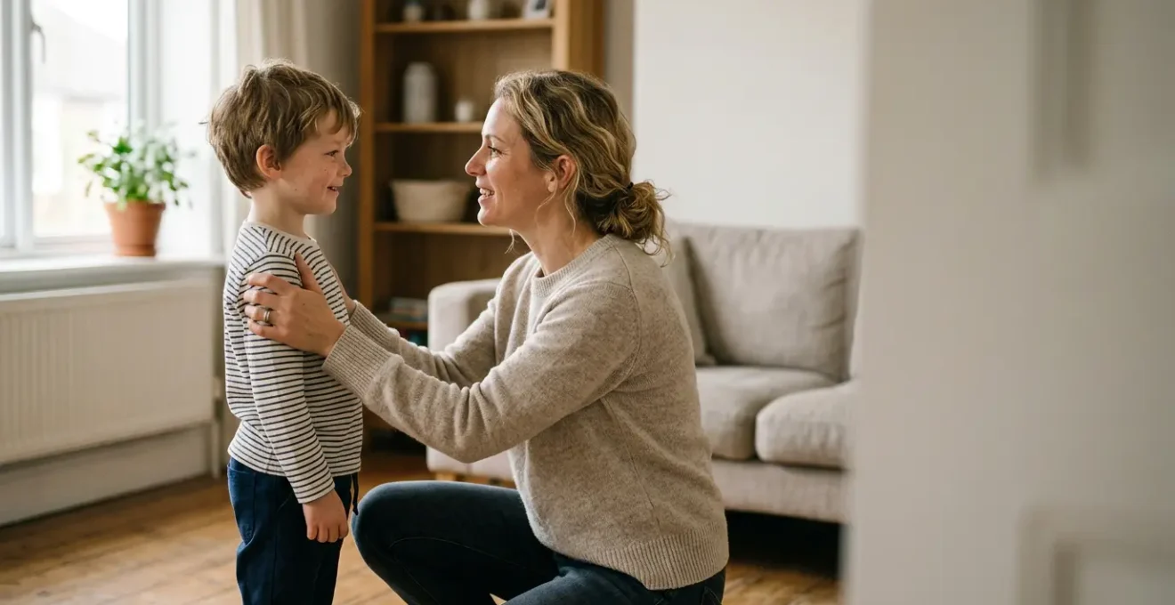 Warm parent-child interaction showcasing encouragement and positive connection